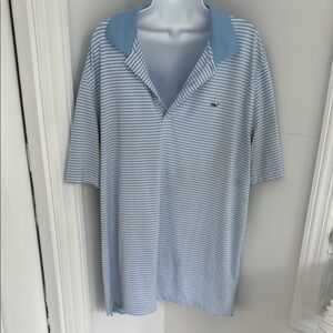 Vineyard Vines Blue Polo with Preppy Stripes Size XL